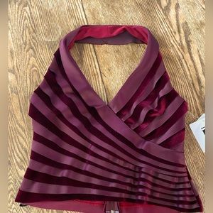 Tadashi Halter Crop Top Size 10 Color: Merlo (wine red)